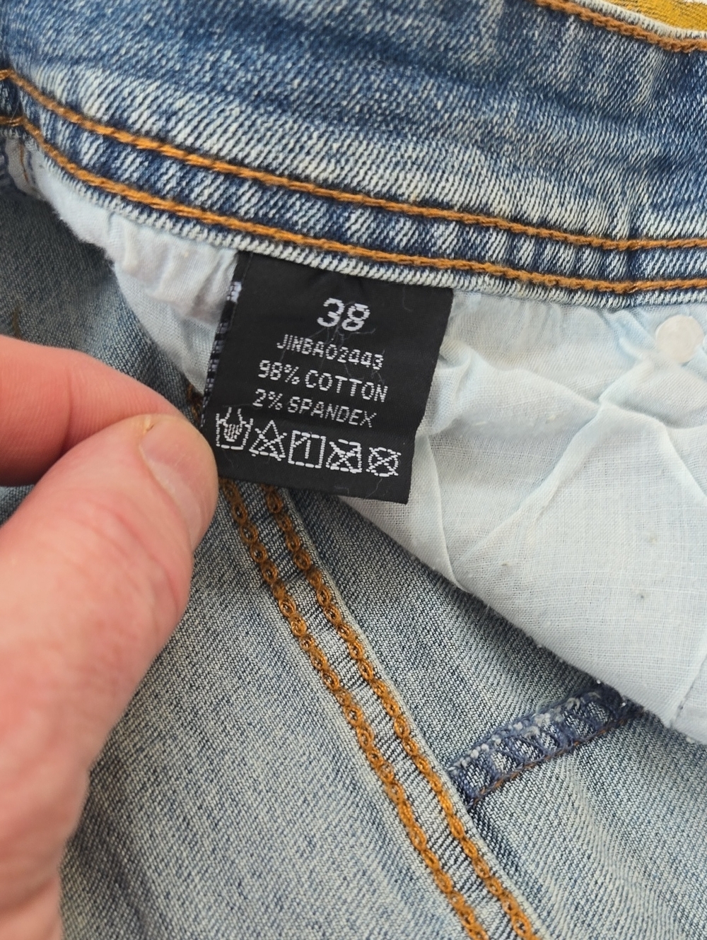 Men's Jeans Paint Splatters & Marks On Front And Back With Slight Fringe On Legs - Picture 3 of 13